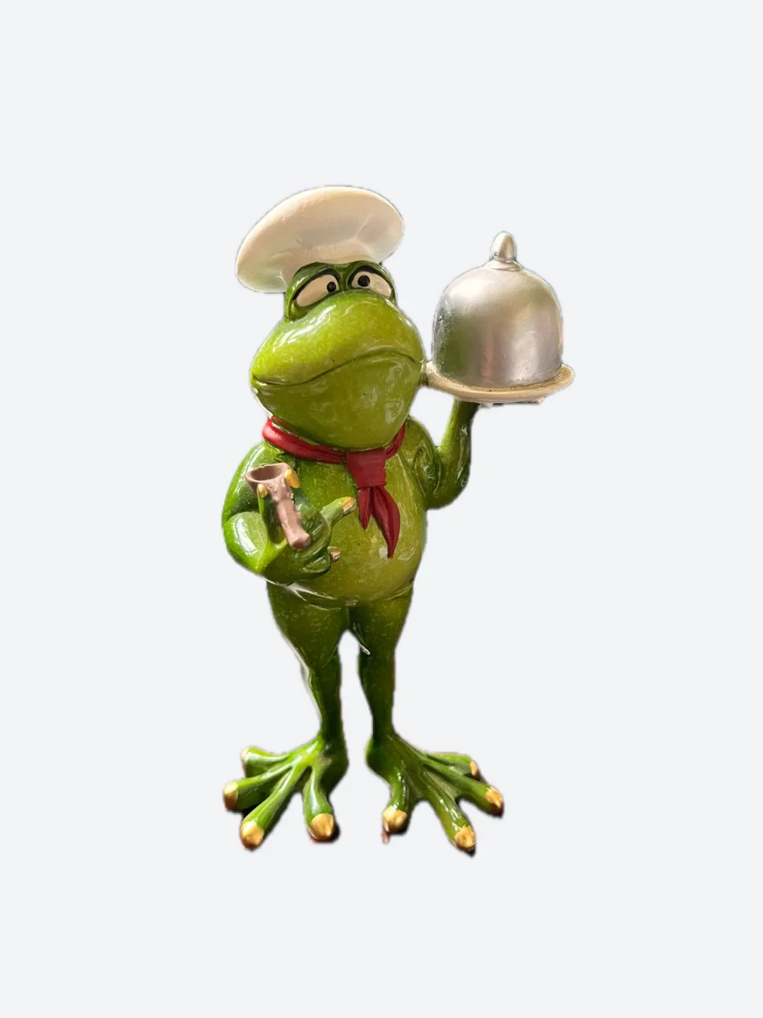 Chef Frog Statue with Serving Dome thumbnail
