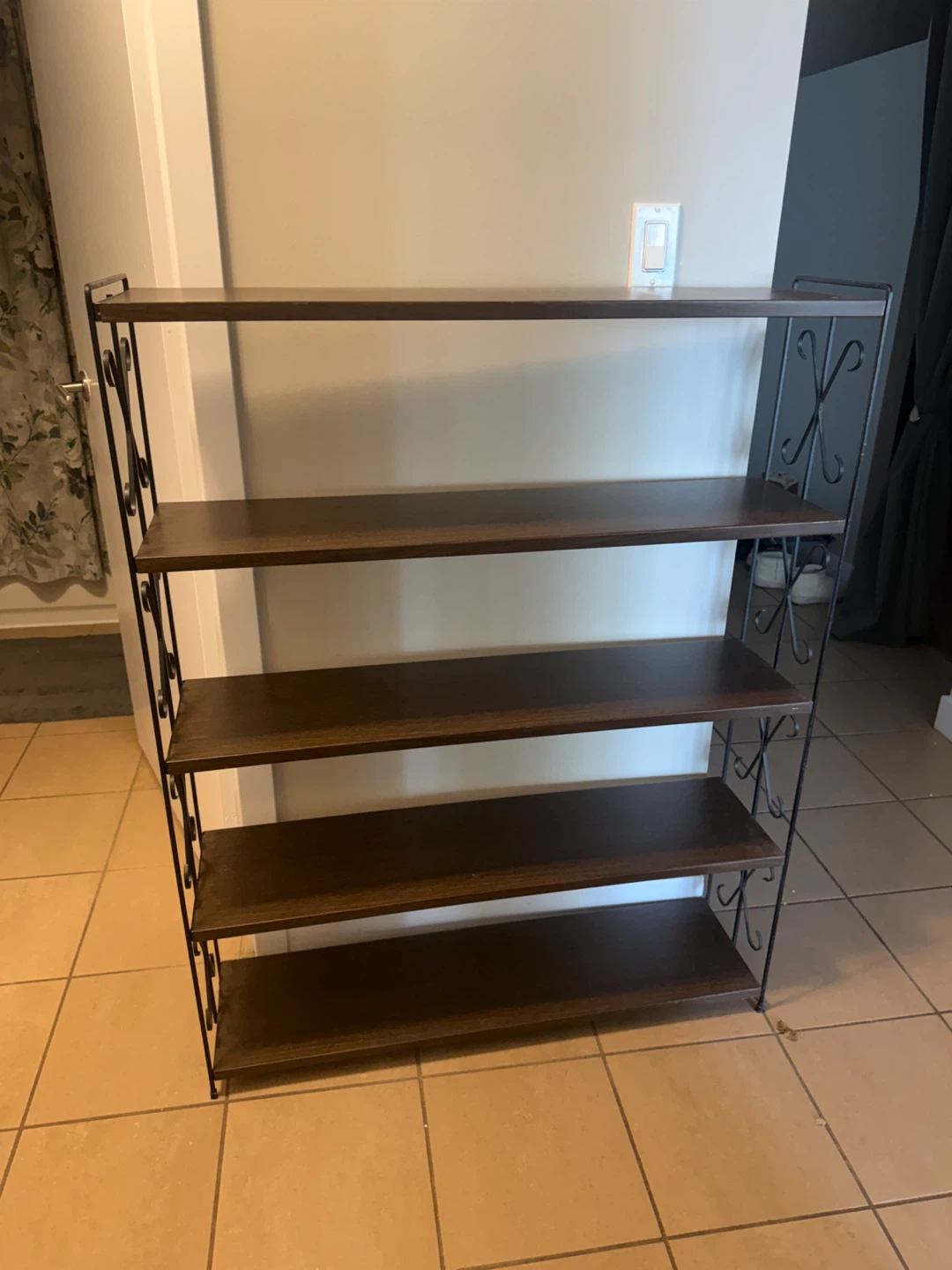 Dark Brown Metal Frame Shelf - photo 3