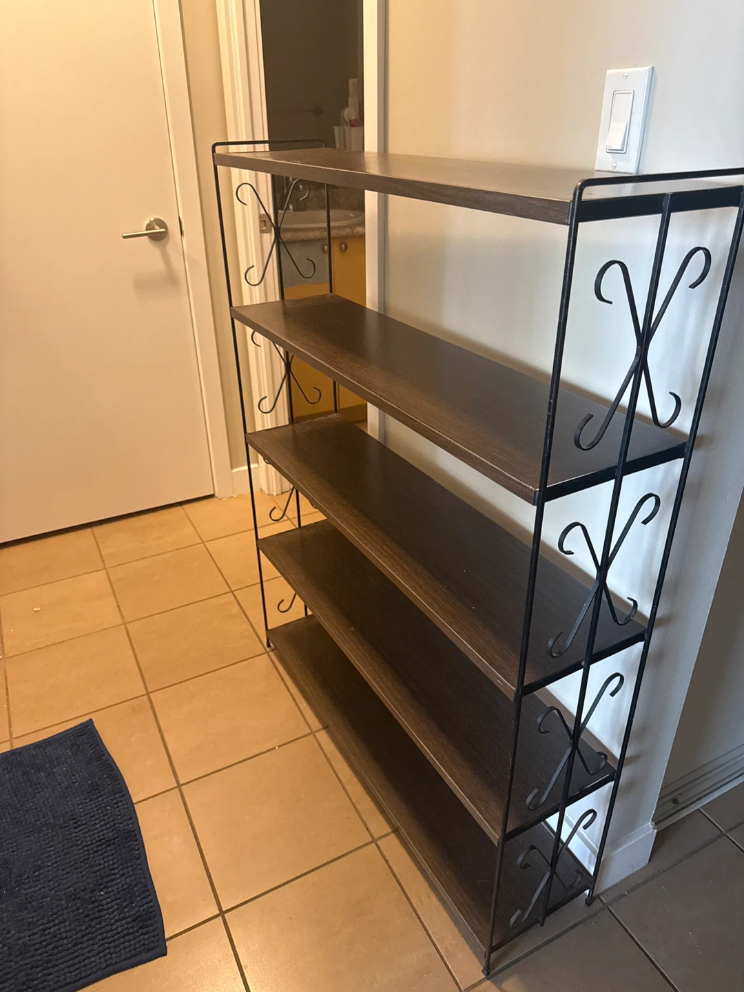 Dark Brown Metal Frame Shelf - photo 2