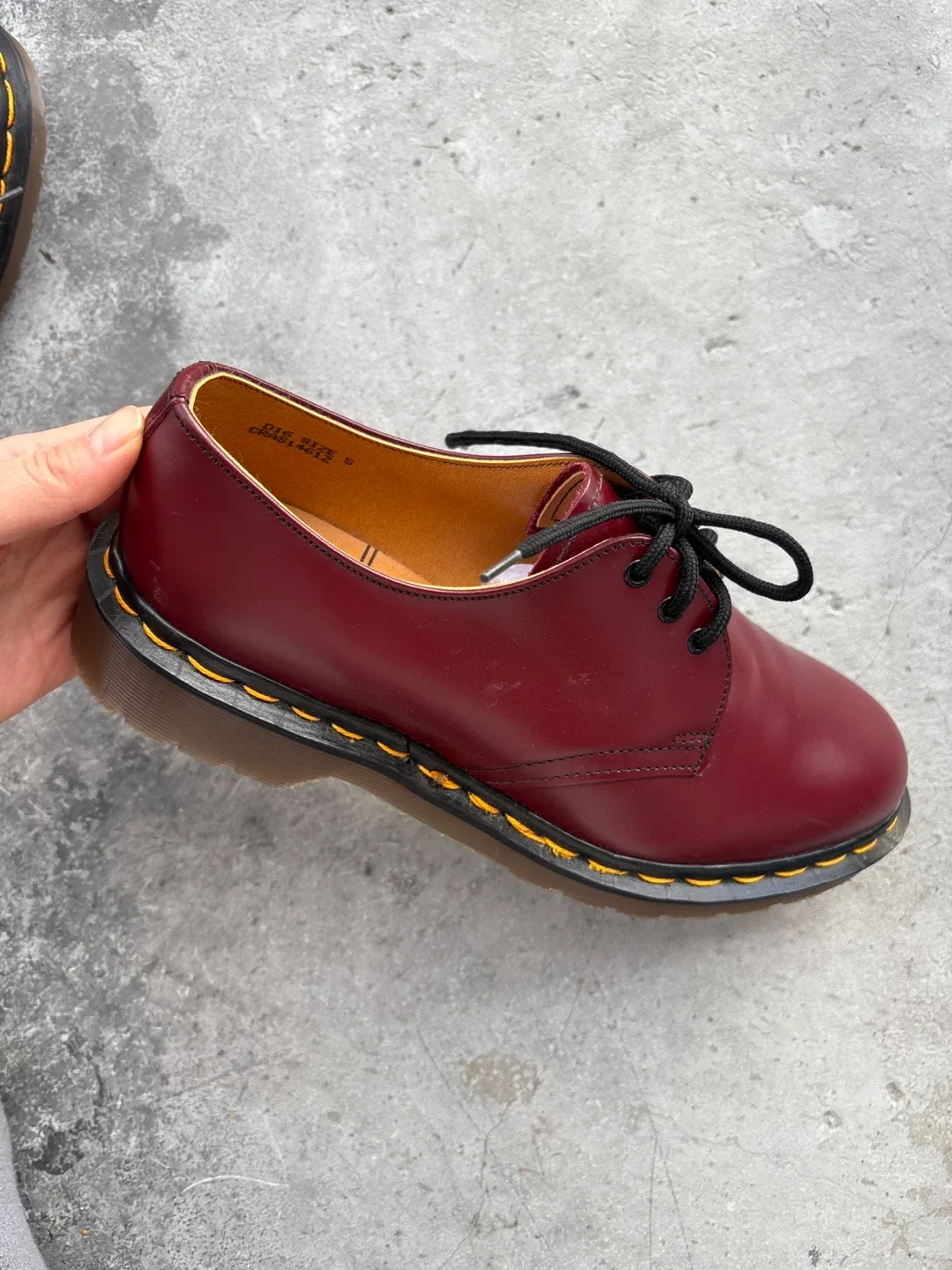 Dr. Martens 1461 Cherry Red Smooth Leather Shoes, US 8 image indicator(3)