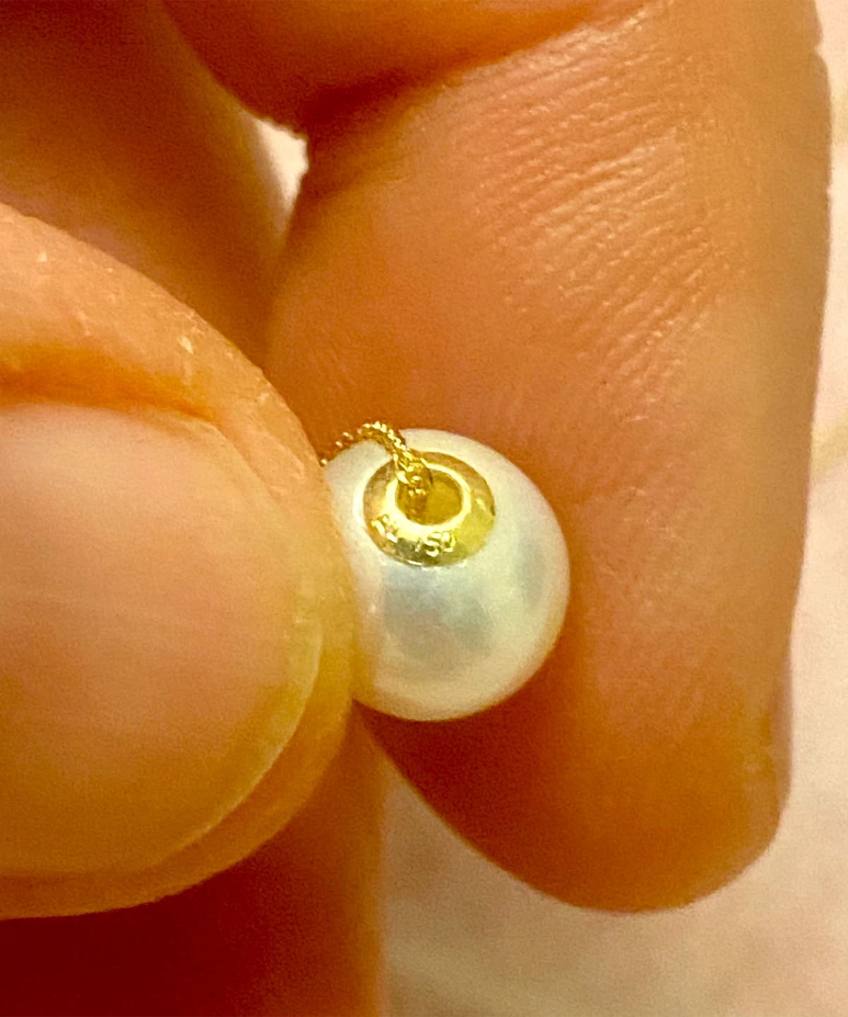 Pearl Necklace with 18k Gold Chain - photo 3