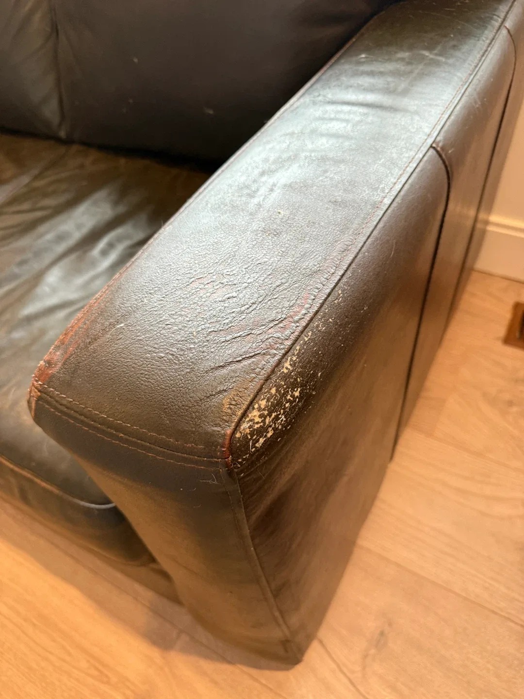 Leather Sofa and Loveseat Set - Fair Condition image indicator(4)