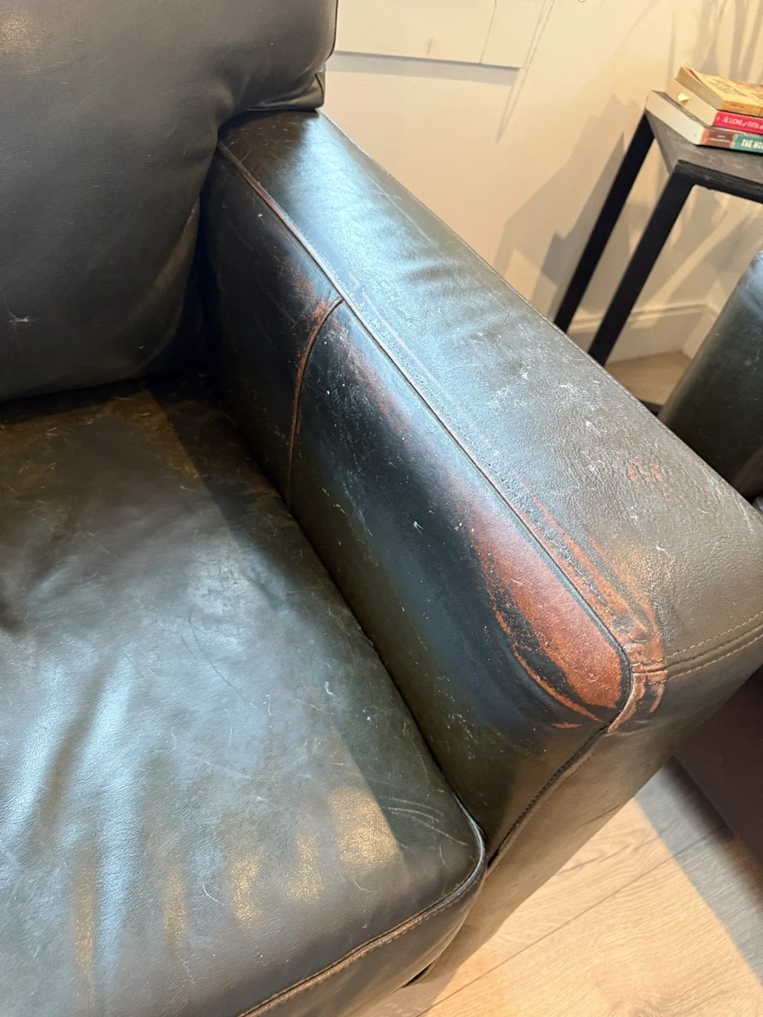 Leather Sofa and Loveseat Set - Fair Condition image indicator(5)