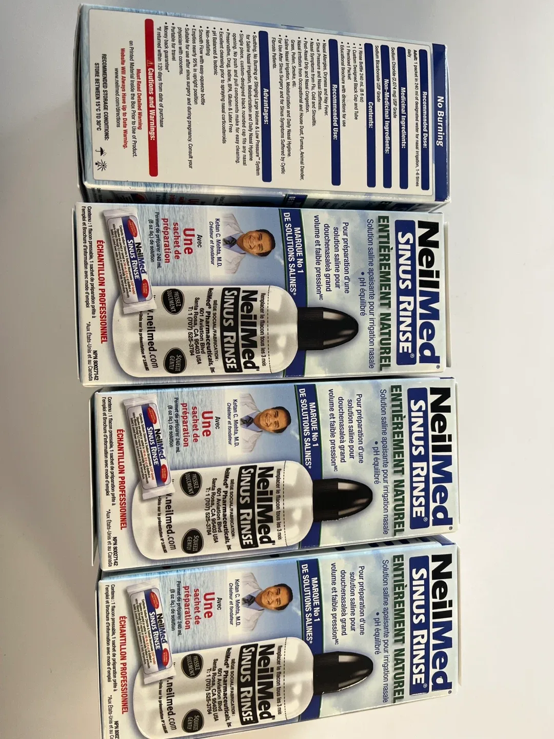 New -NeilMed Sinus Rinse Kit x4 packages