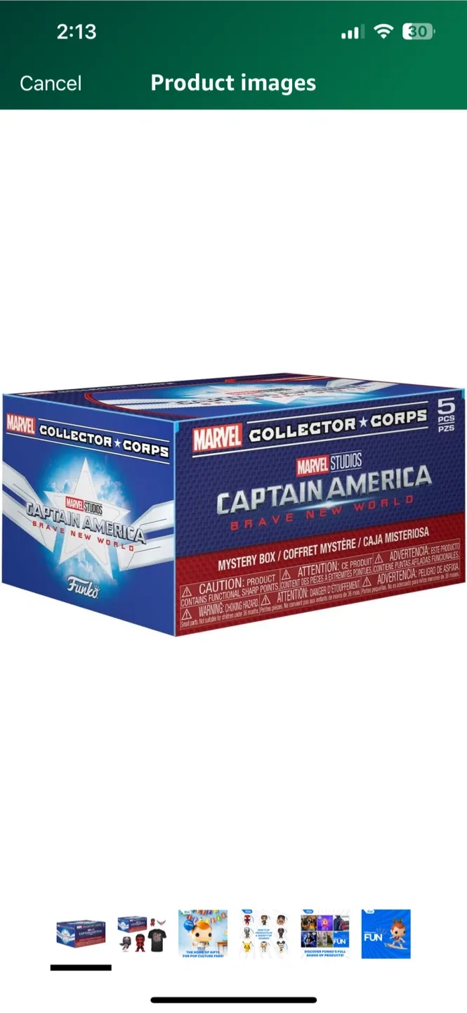 Funko Marvel Collector Corps Captain America Box image indicator(2)