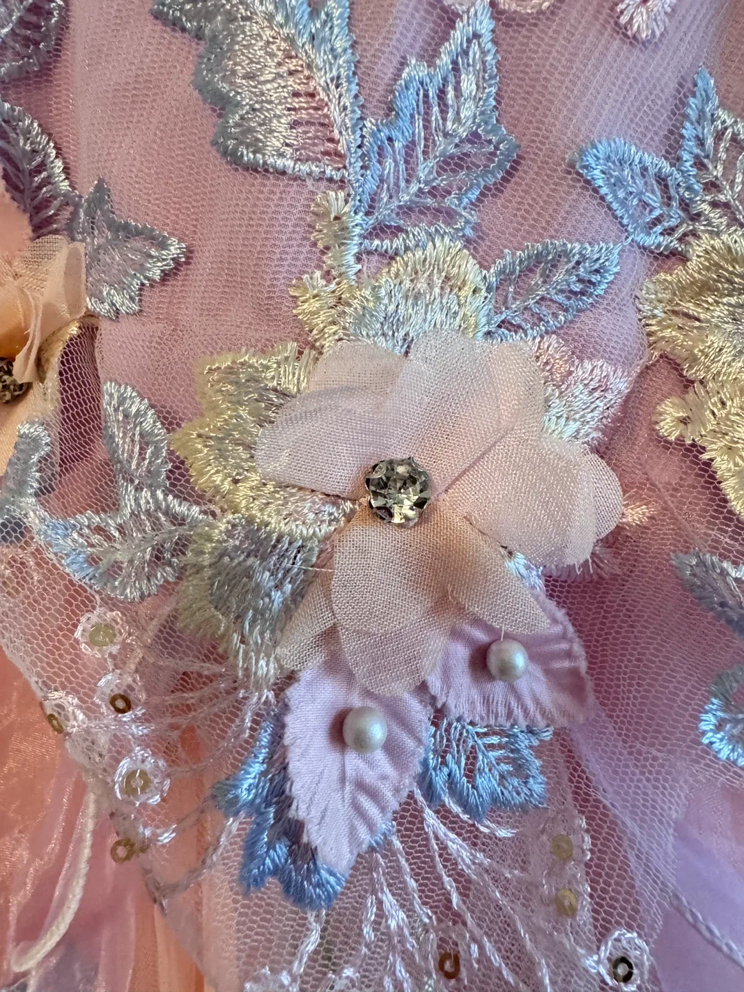 Girls Pink & Purple Flower Dress toddler size 6-7T image indicator(2)