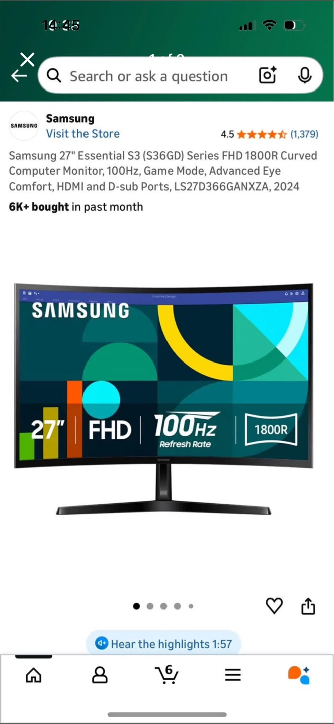 NEW Samsung 27" Curved Monitor