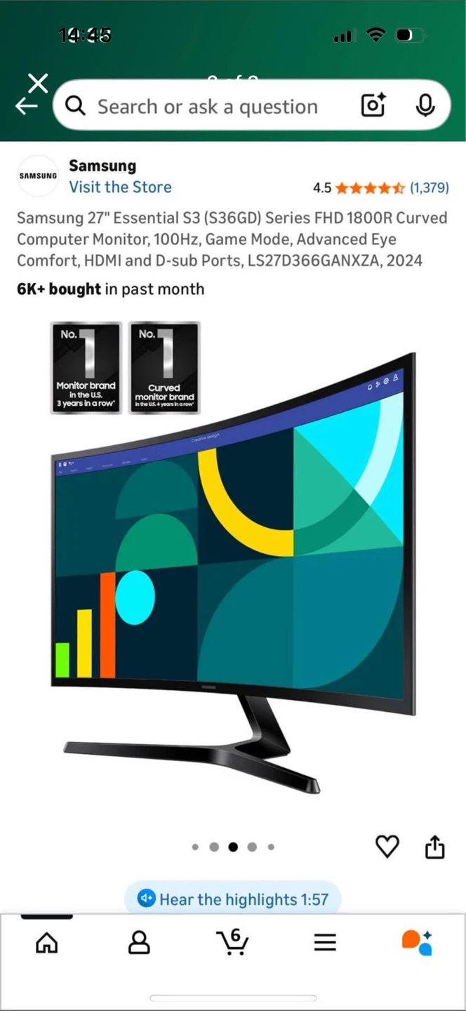NEW Samsung 27" Curved Monitor - photo 2