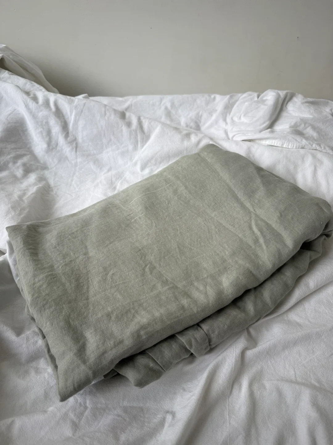 100% Linen Duvet Cover Set - Beige & Green image indicator(5)