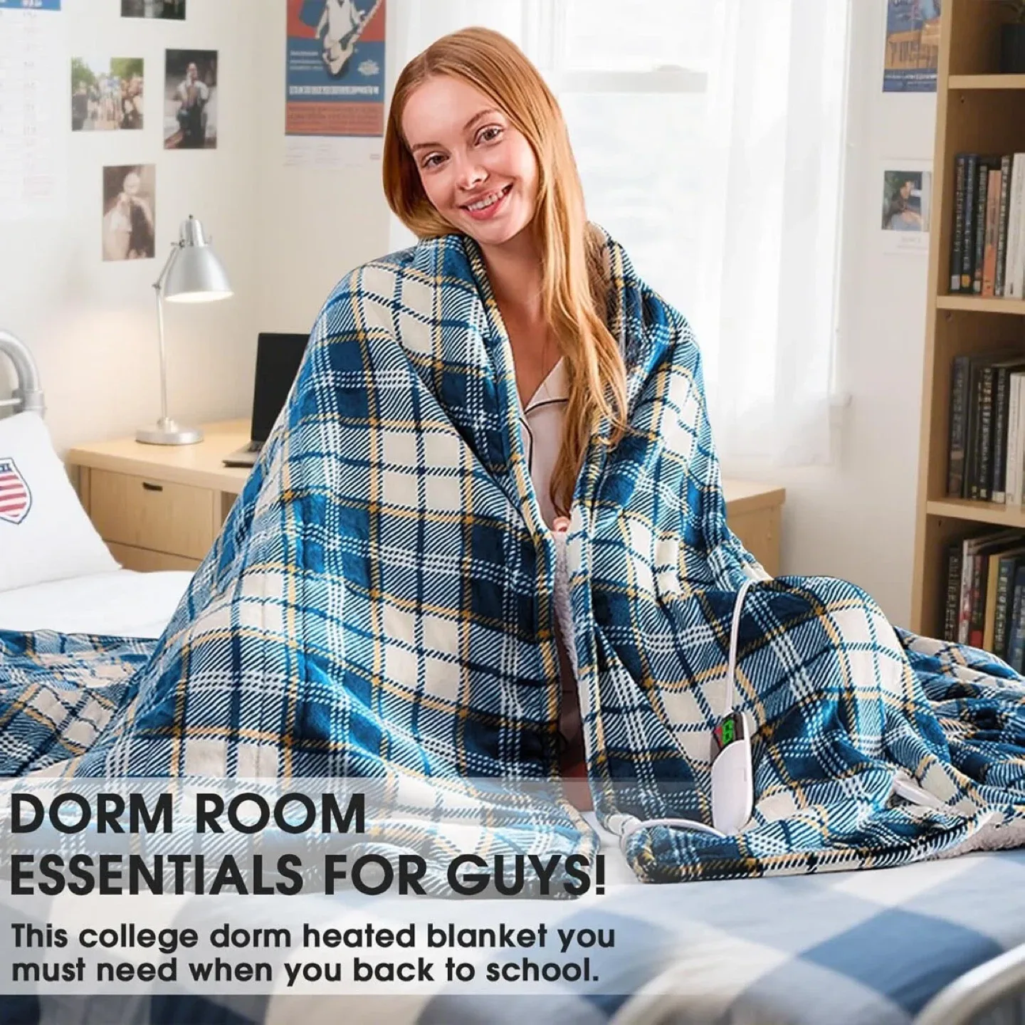 Heated Blanket 50x60 inch - Blue Plaid image indicator(3)