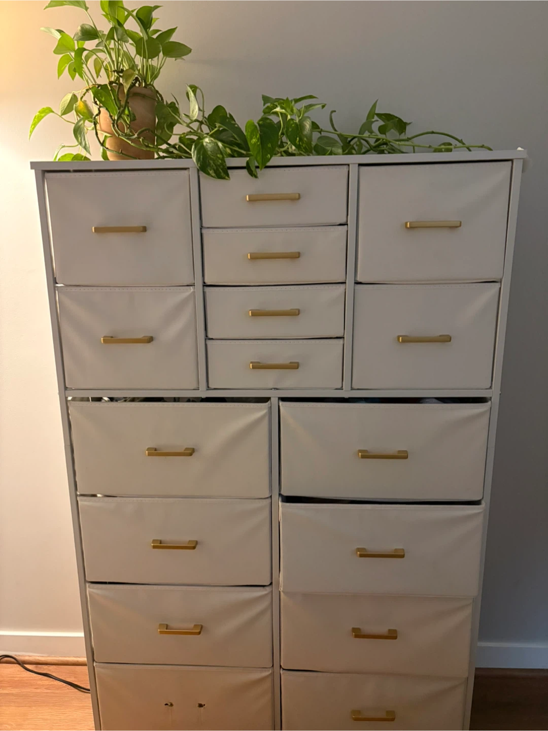 White 15 Drawer Storage Cabinet Under 5 ft