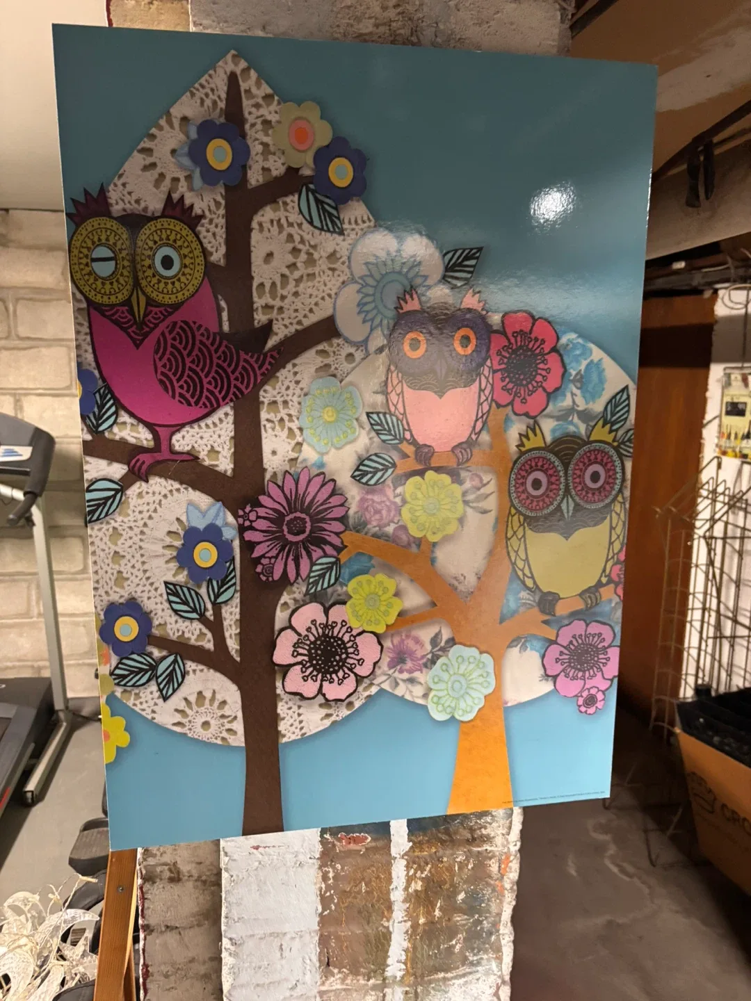 Owl & Floral Tree Art image indicator(2)
