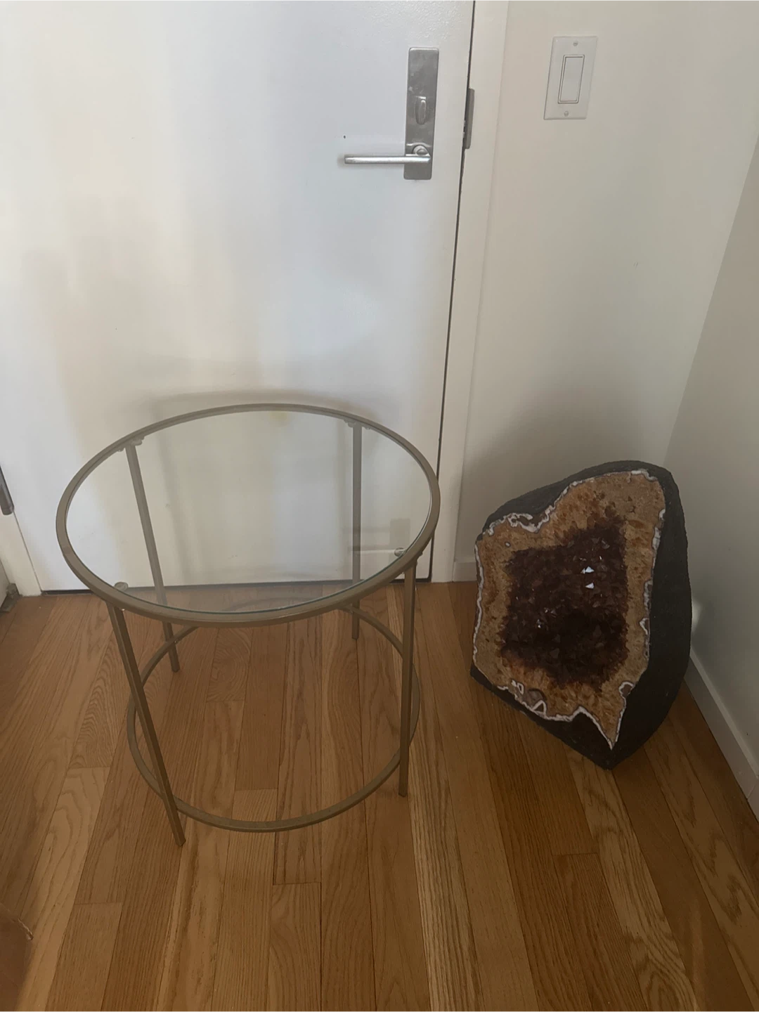 Round Glass Top Side Table