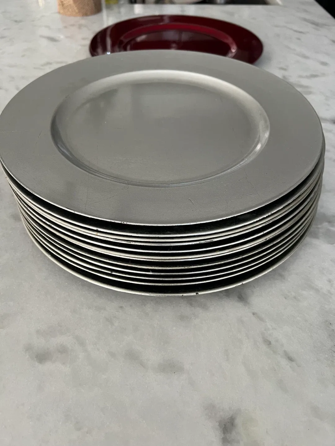 Charger Plates (Set of 12) - Silver colour image indicator(3)