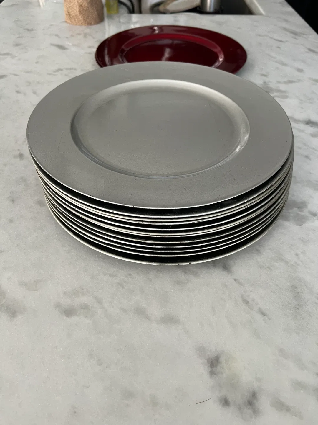 Charger Plates (Set of 12) - Silver colour image indicator(5)