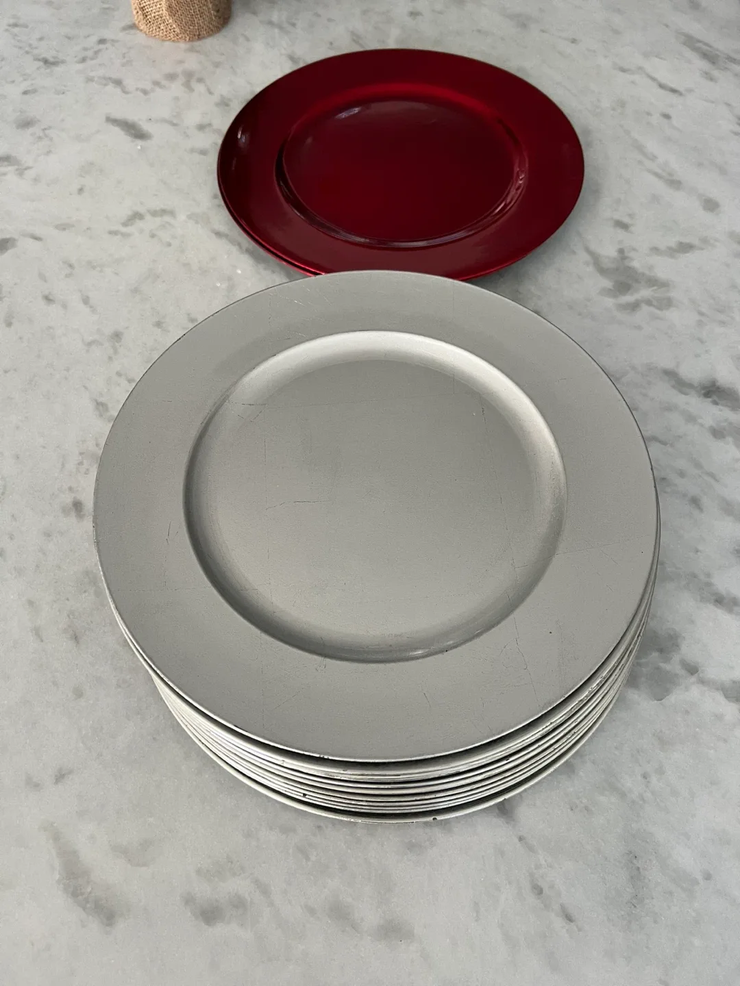 Charger Plates (Set of 12) - Silver colour image indicator(2)