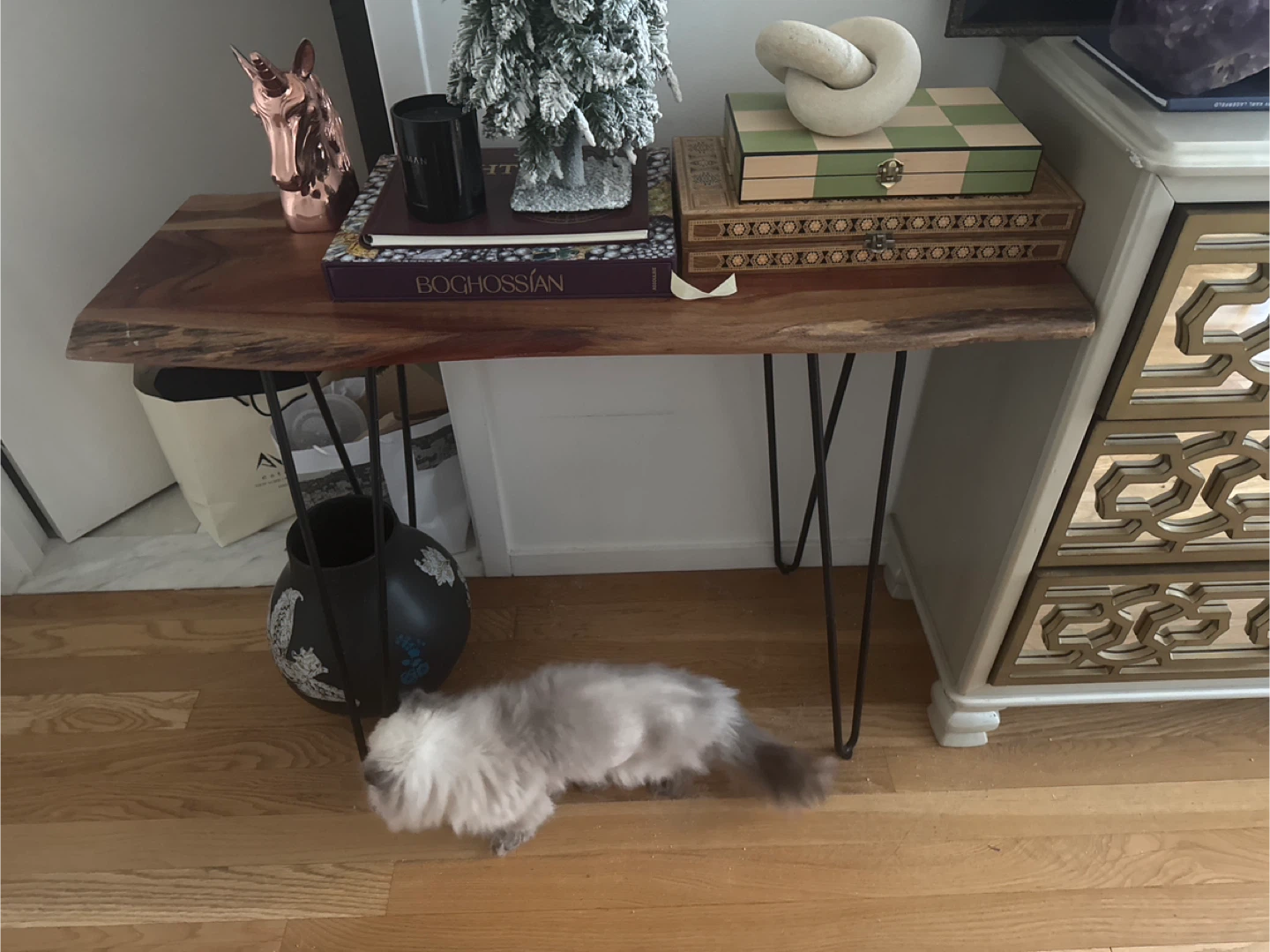 Wood Console Table - photo 3