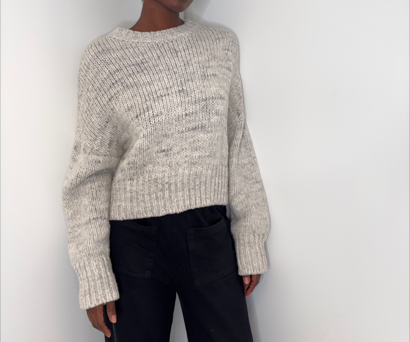 ICÔNE Simons Exclusive Marled Knit Cropped Sweater - photo 2