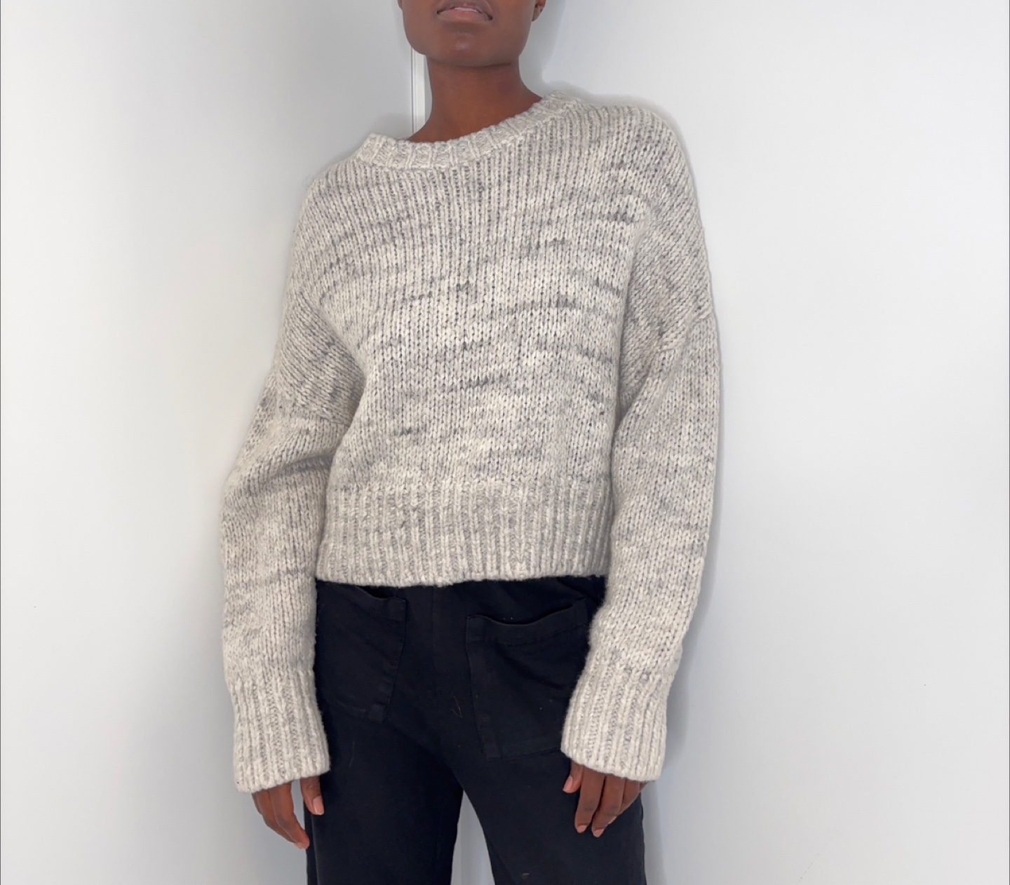 ICÔNE Simons Exclusive Marled Knit Cropped Sweater