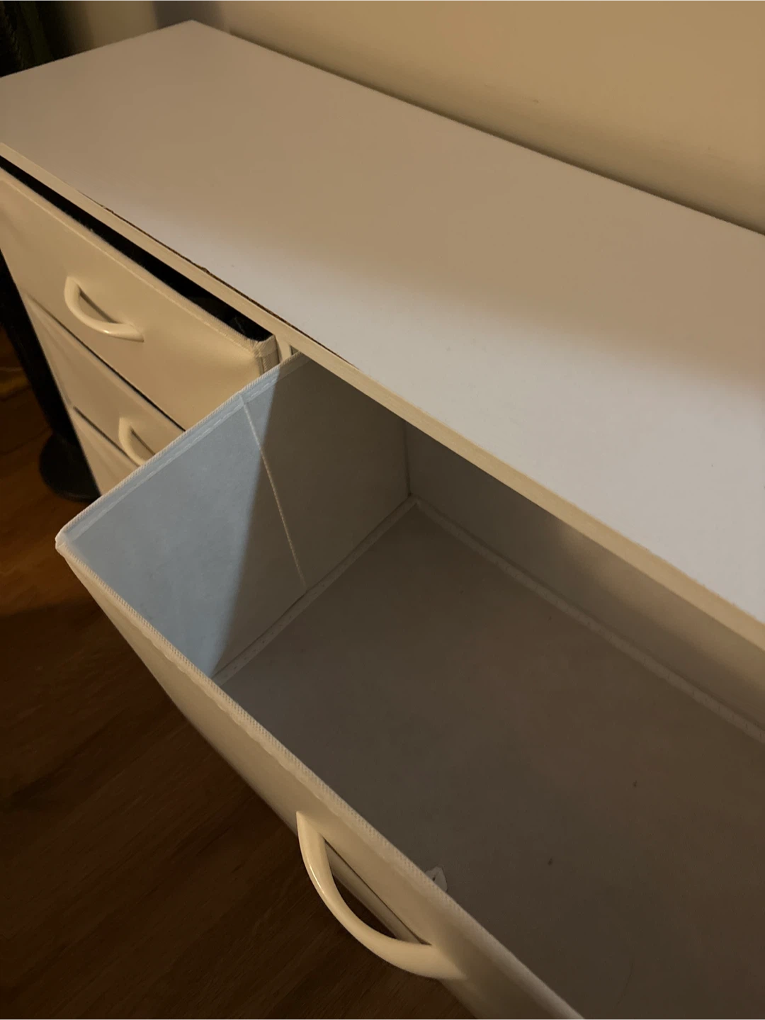 White Fabric Drawer Dresser under 3 ft - photo 3