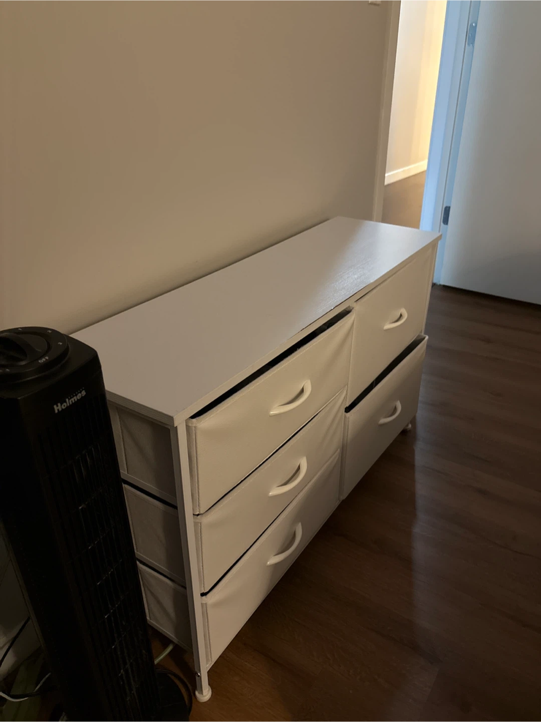 White Fabric Drawer Dresser under 3 ft - photo 2