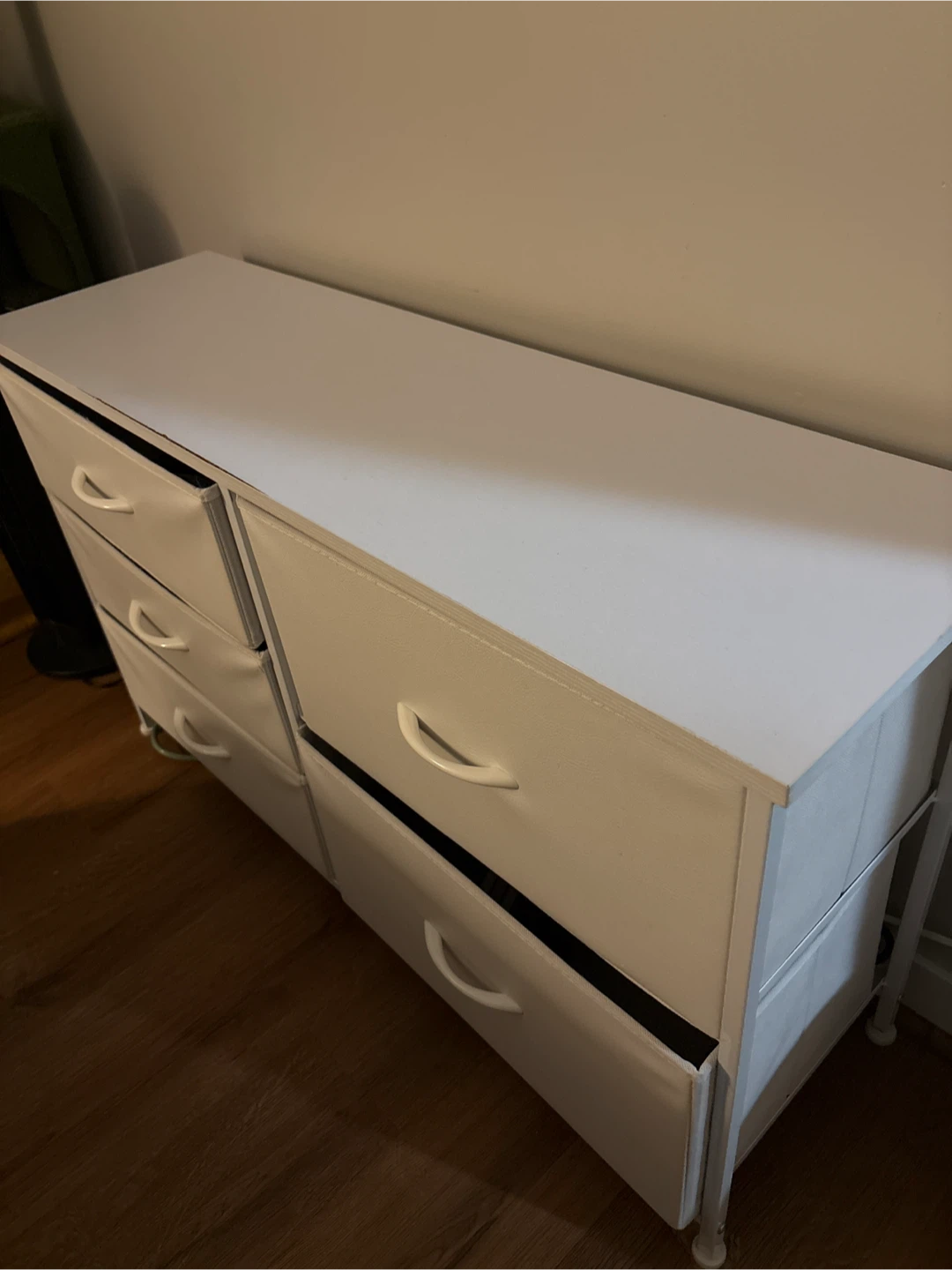 White Fabric Drawer Dresser under 3 ft