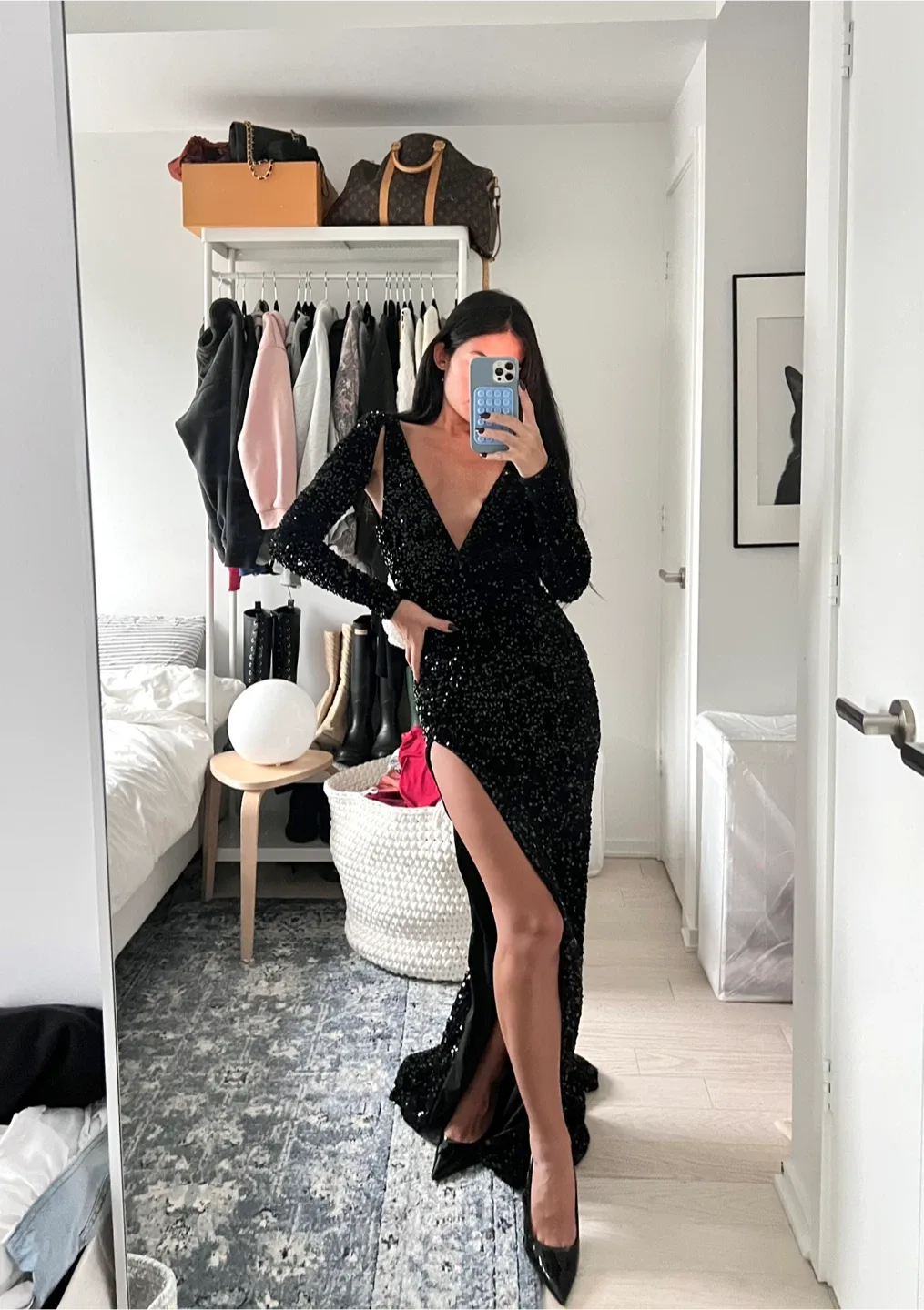 Fashion Nova Sequin Maxi Dress - size xs