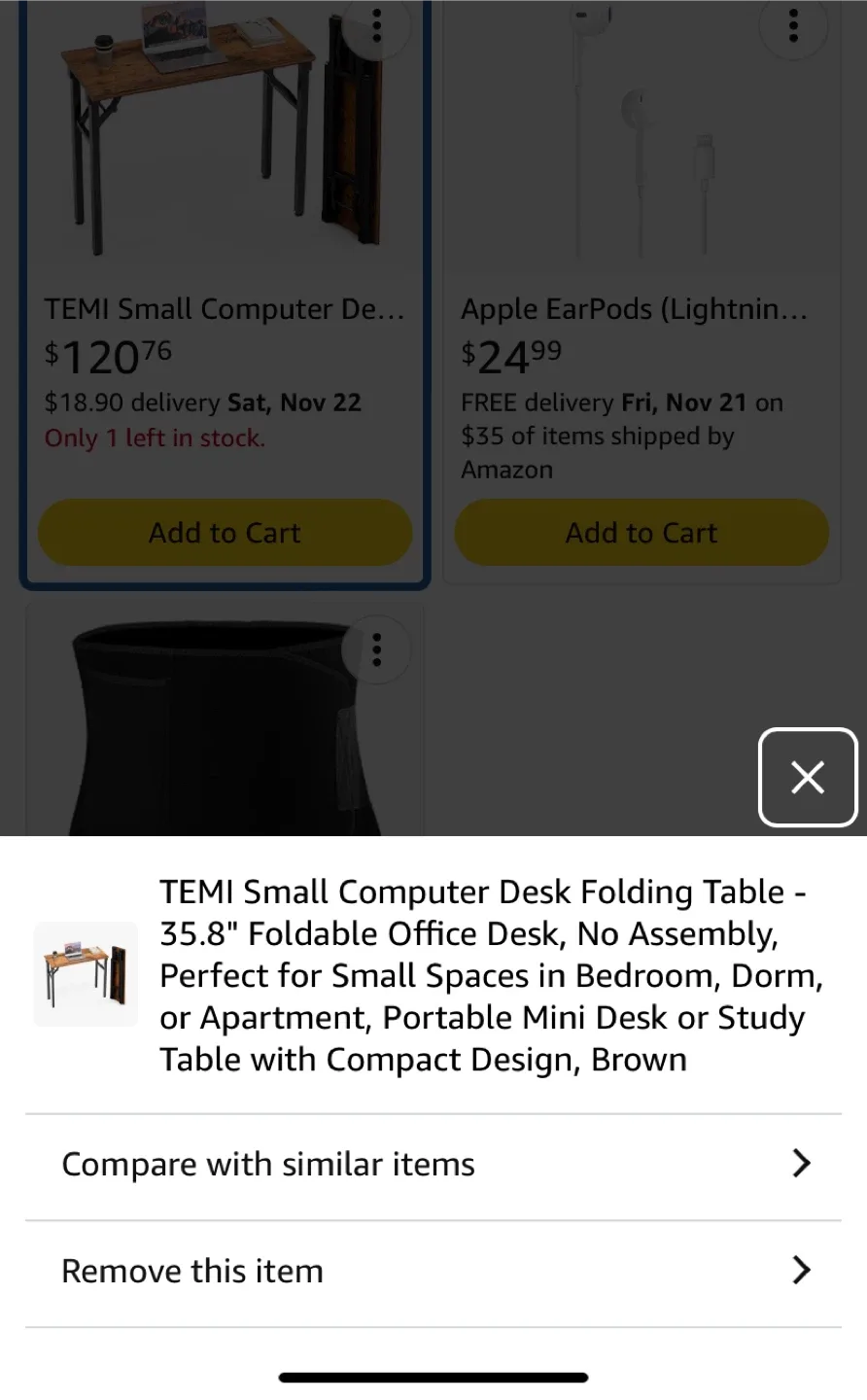 2 Computer Desk Folding Table - Brown image indicator(2)