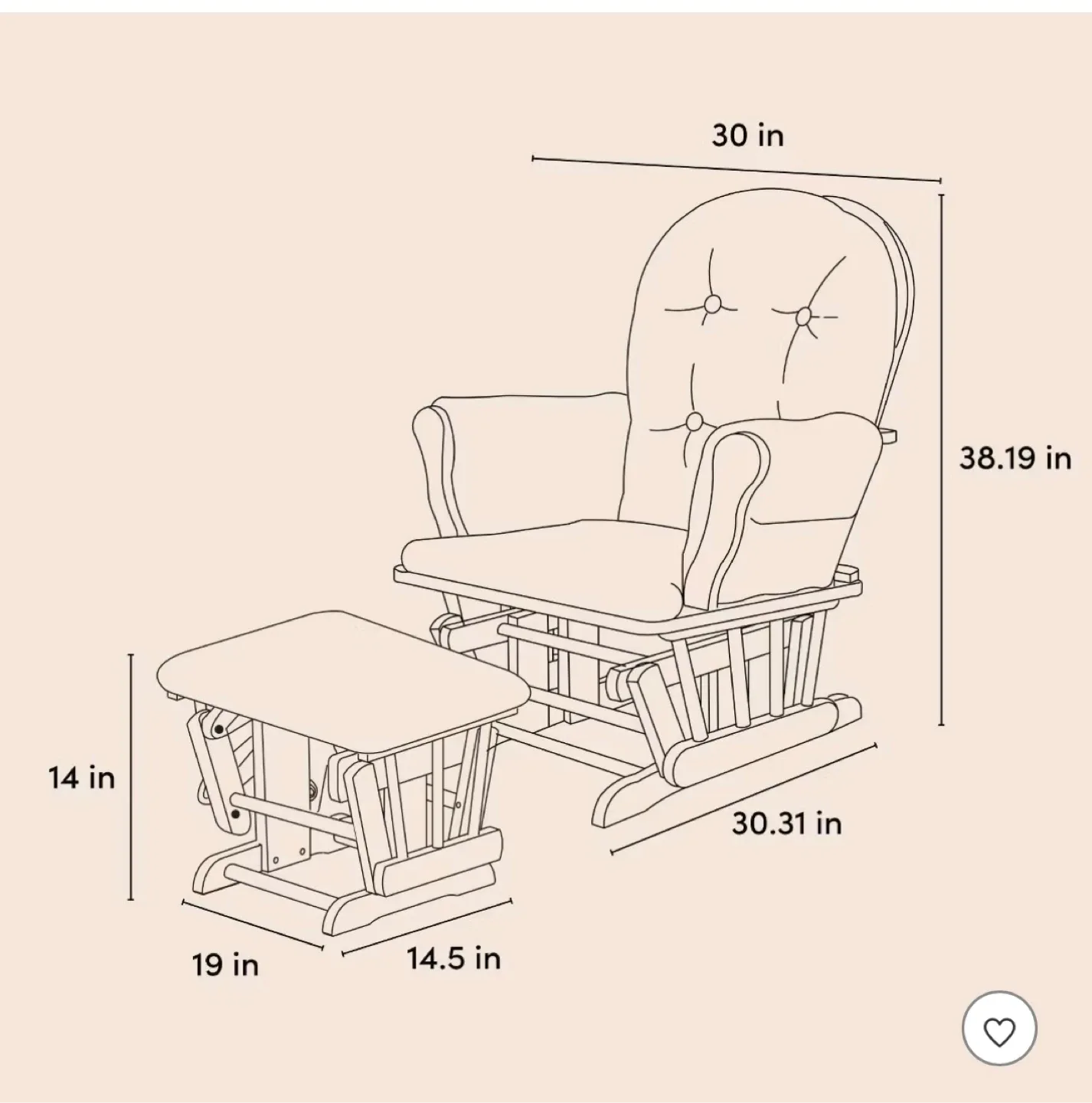 Glider Rocking Chair with Ottoman - Gray image indicator(3)