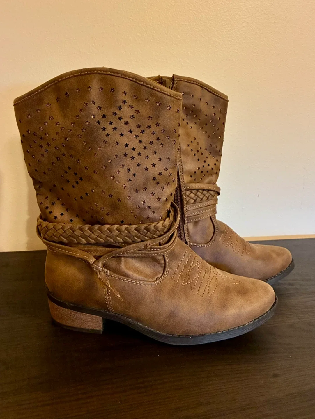 Brown Western Style Boots - Size 2M