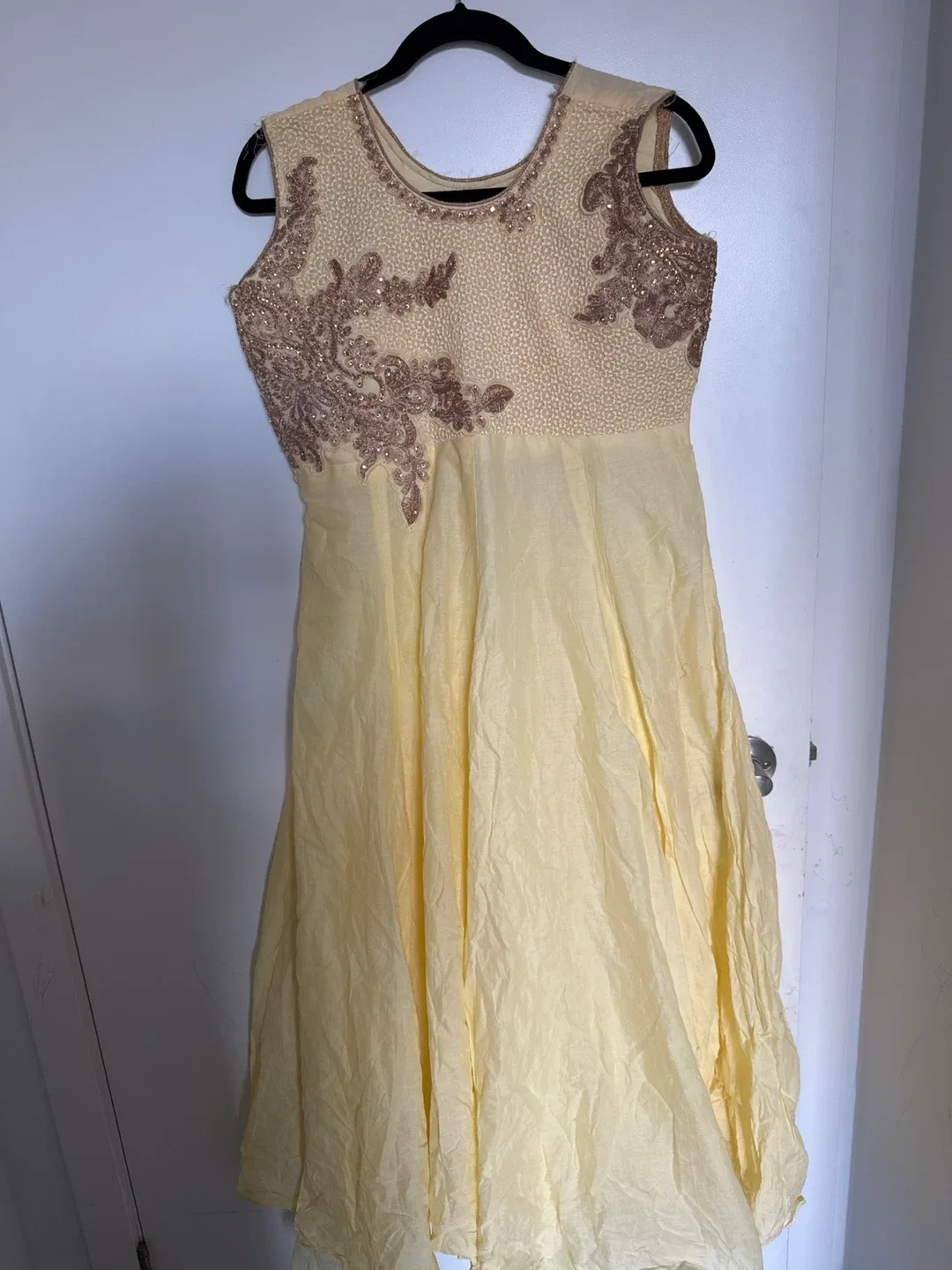 Yellow Embroidered Anarkali Dress size M/L