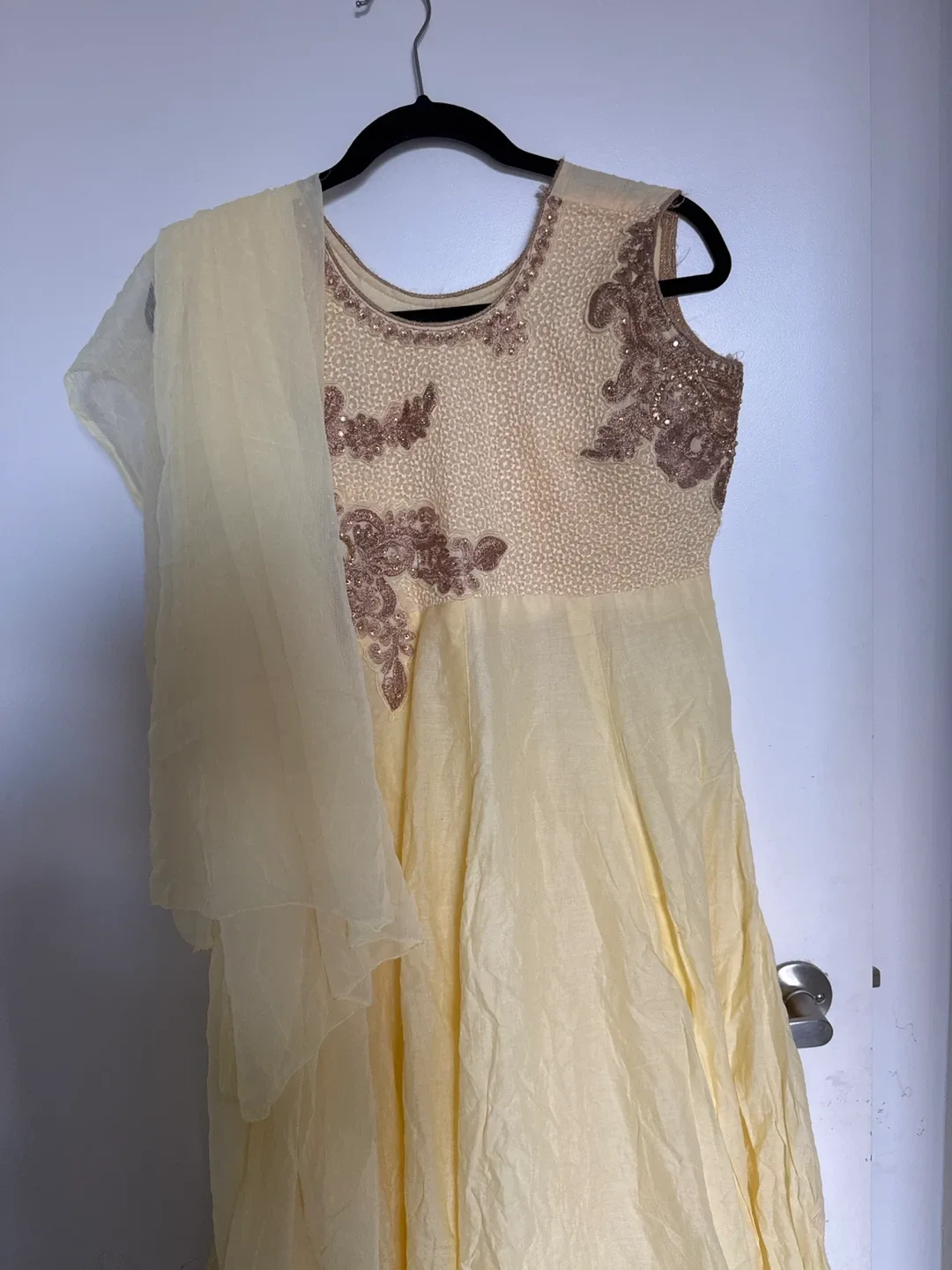 Yellow Embroidered Anarkali Dress size M/L image indicator(3)