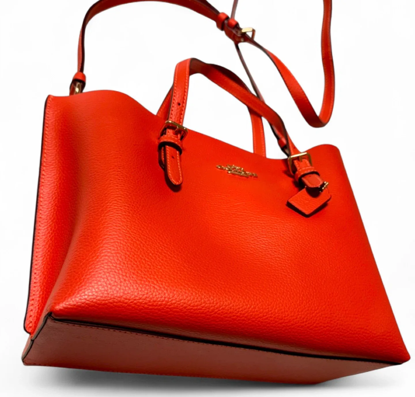 NWOT Coach Leather Mollie Tote - Mango/Orange image indicator(4)