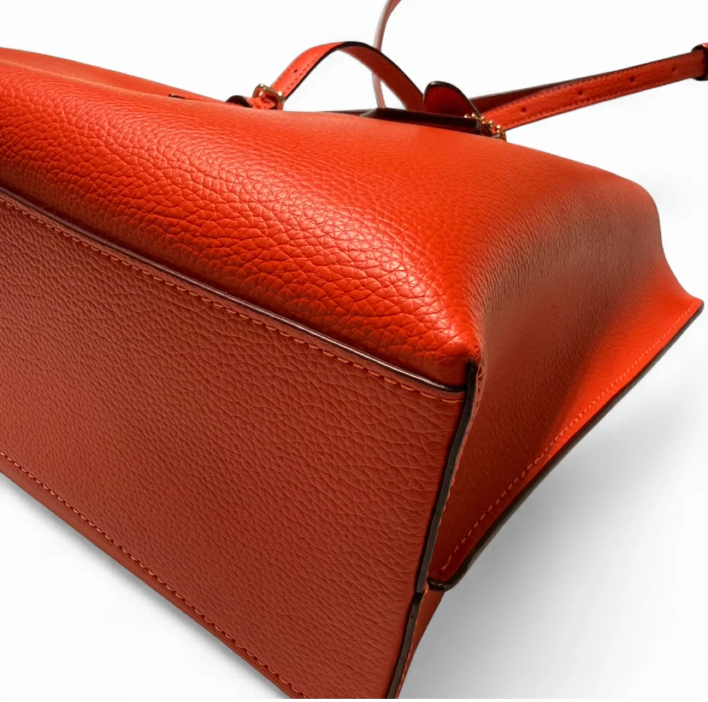 NWOT Coach Leather Mollie Tote - Mango/Orange image indicator(5)