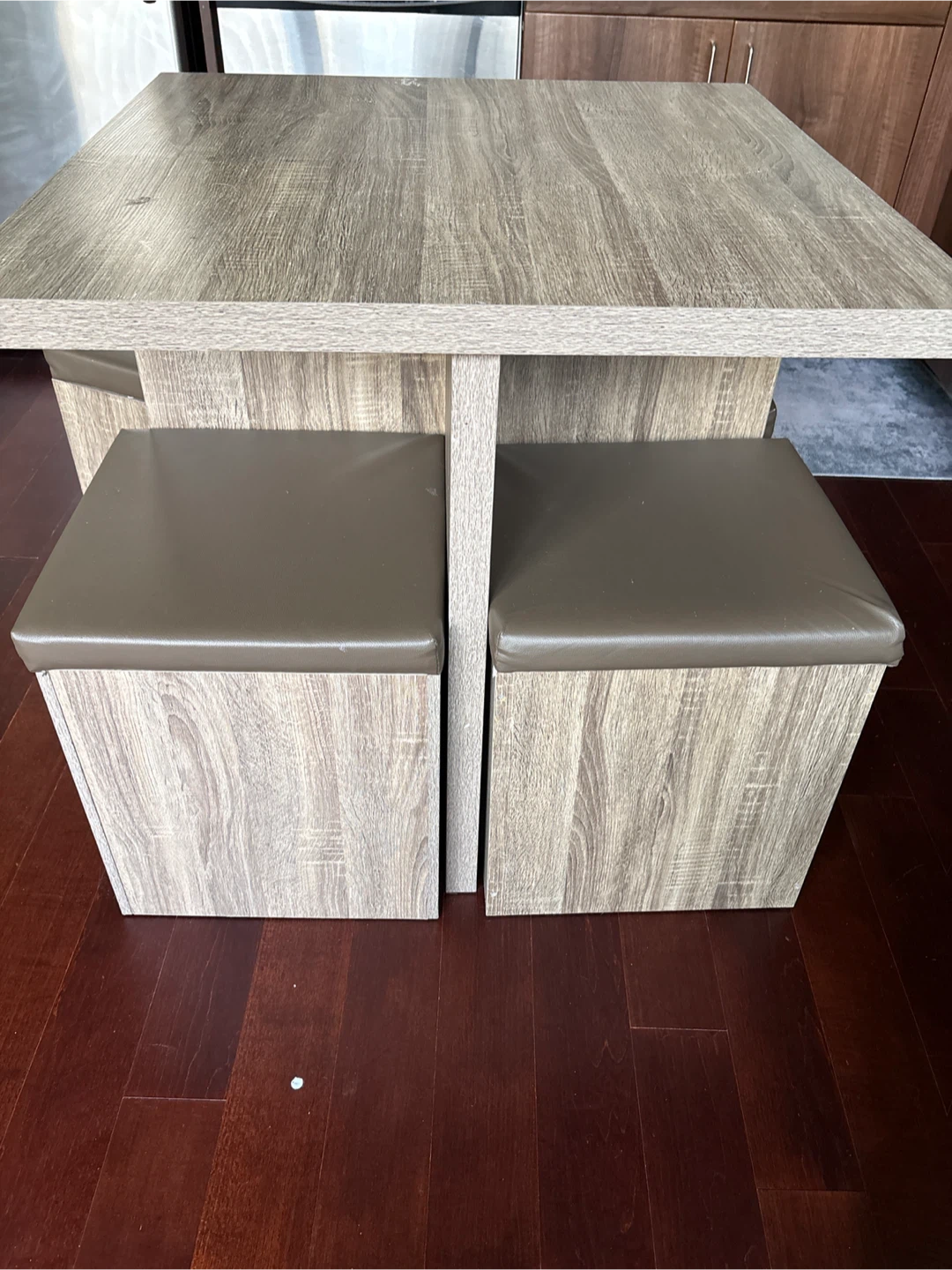 Dining Table with Four Storage Stools - photo 4