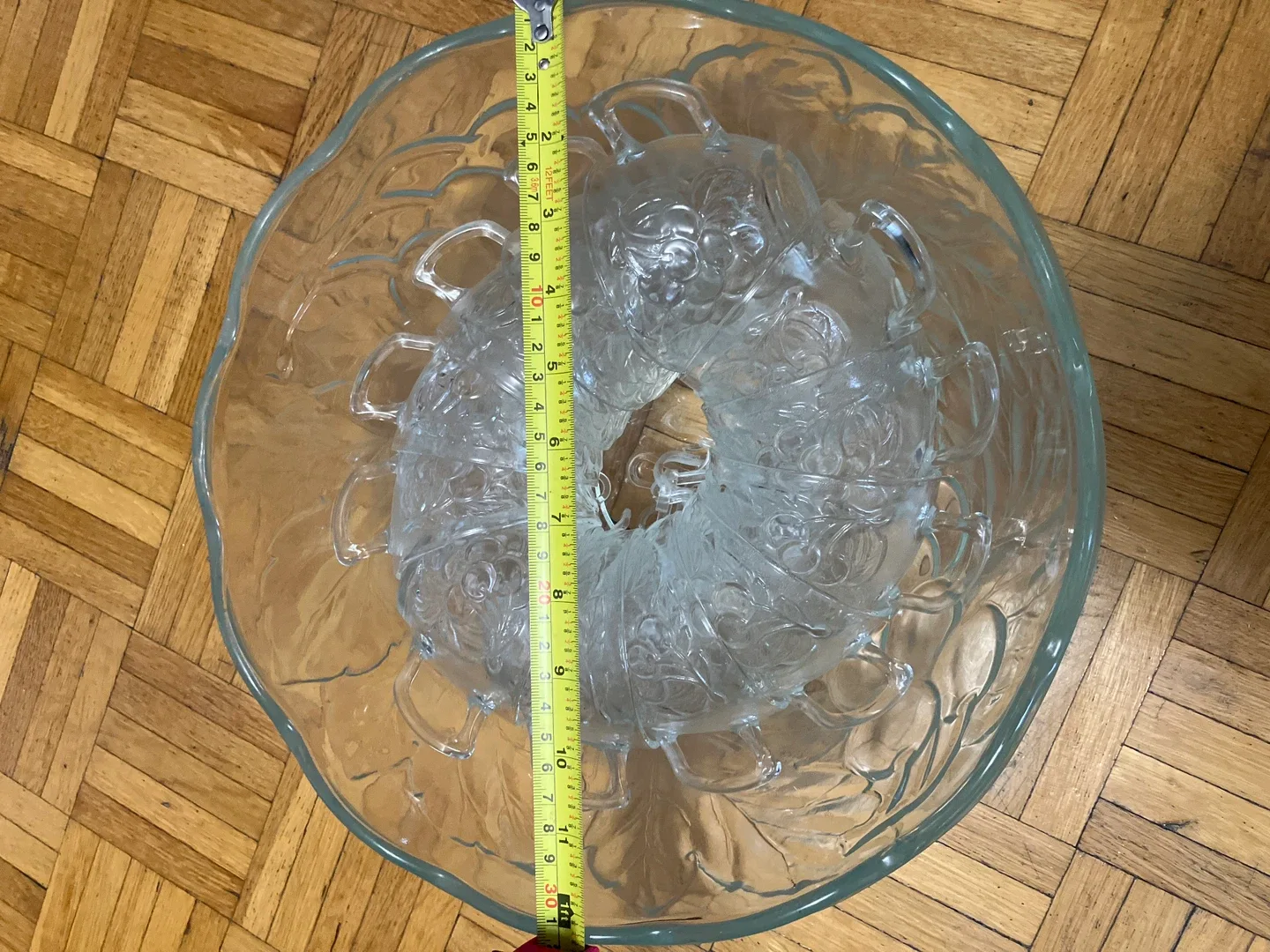 Glass Punch Bowl Set with 12 Cups