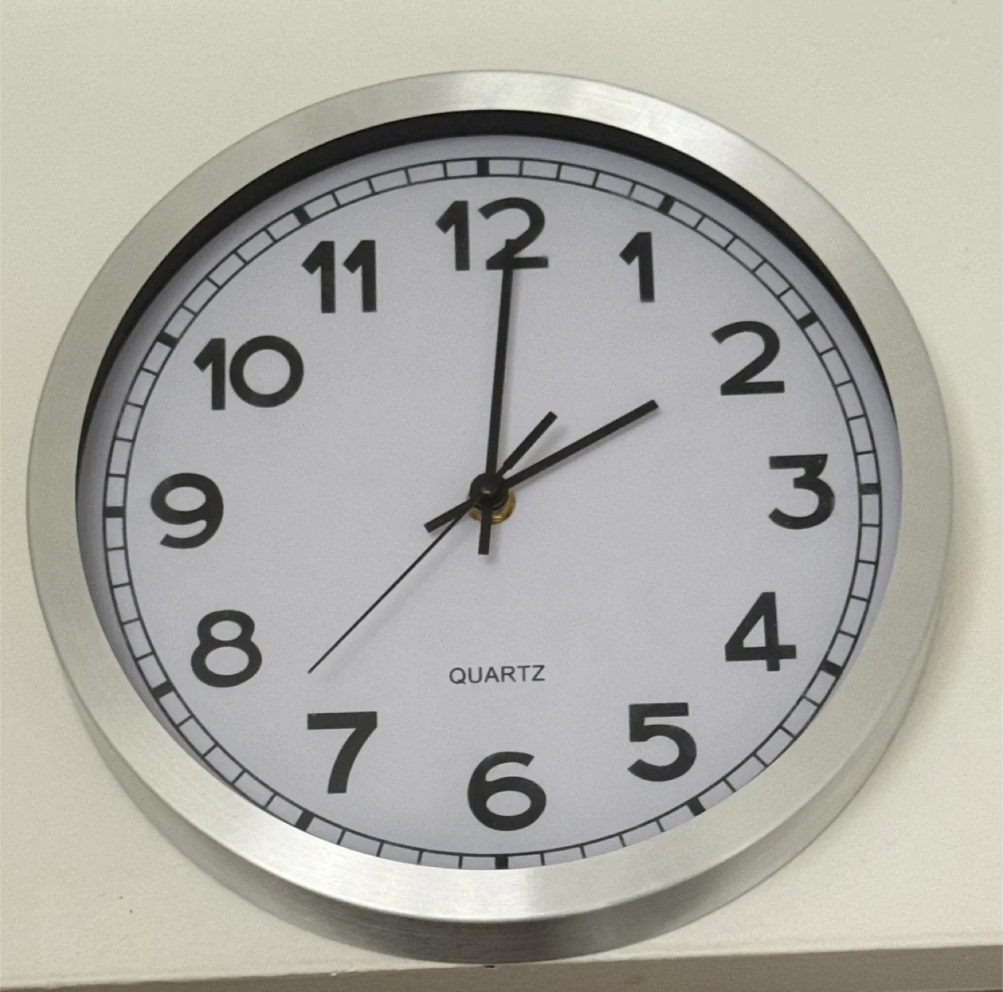 Silver Quartz Wall Clock