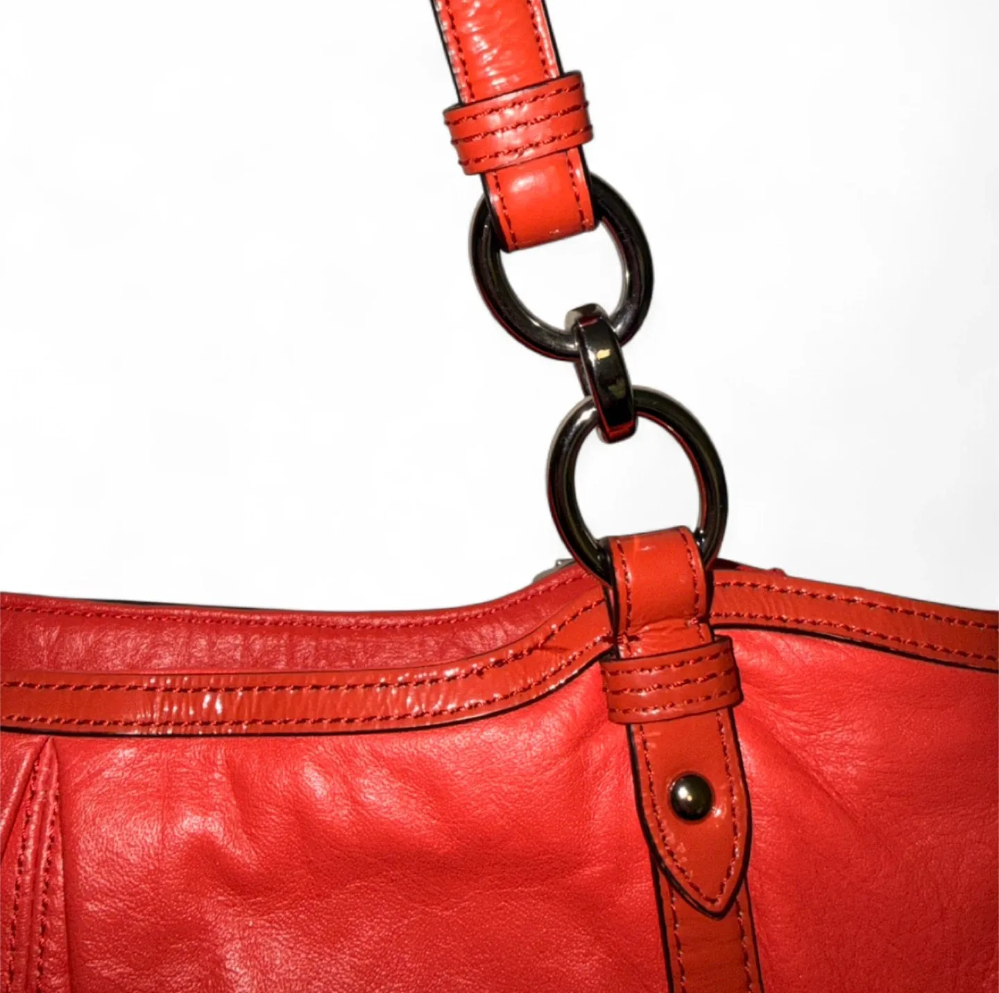 NWOT Vintage Coach Alexandra Red Leather Purse image indicator(7)