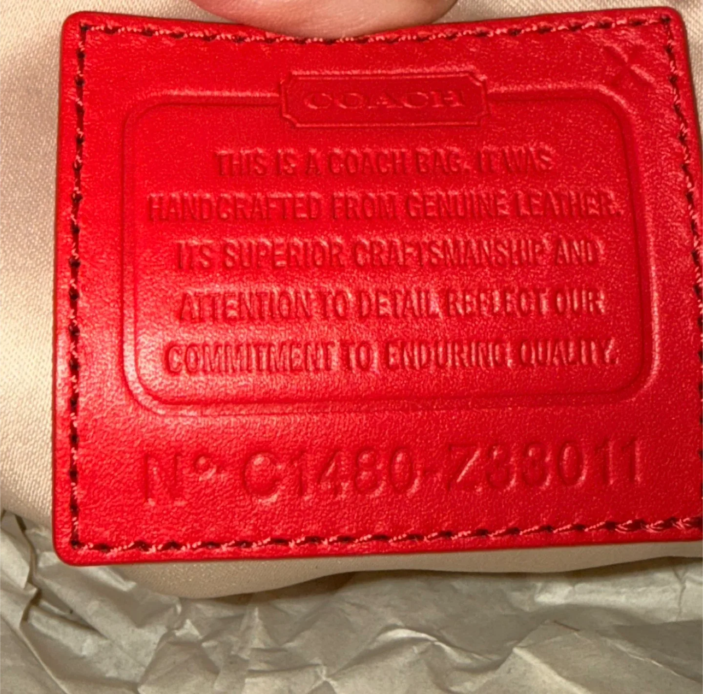 NWOT Vintage Coach Alexandra Red Leather Purse image indicator(3)