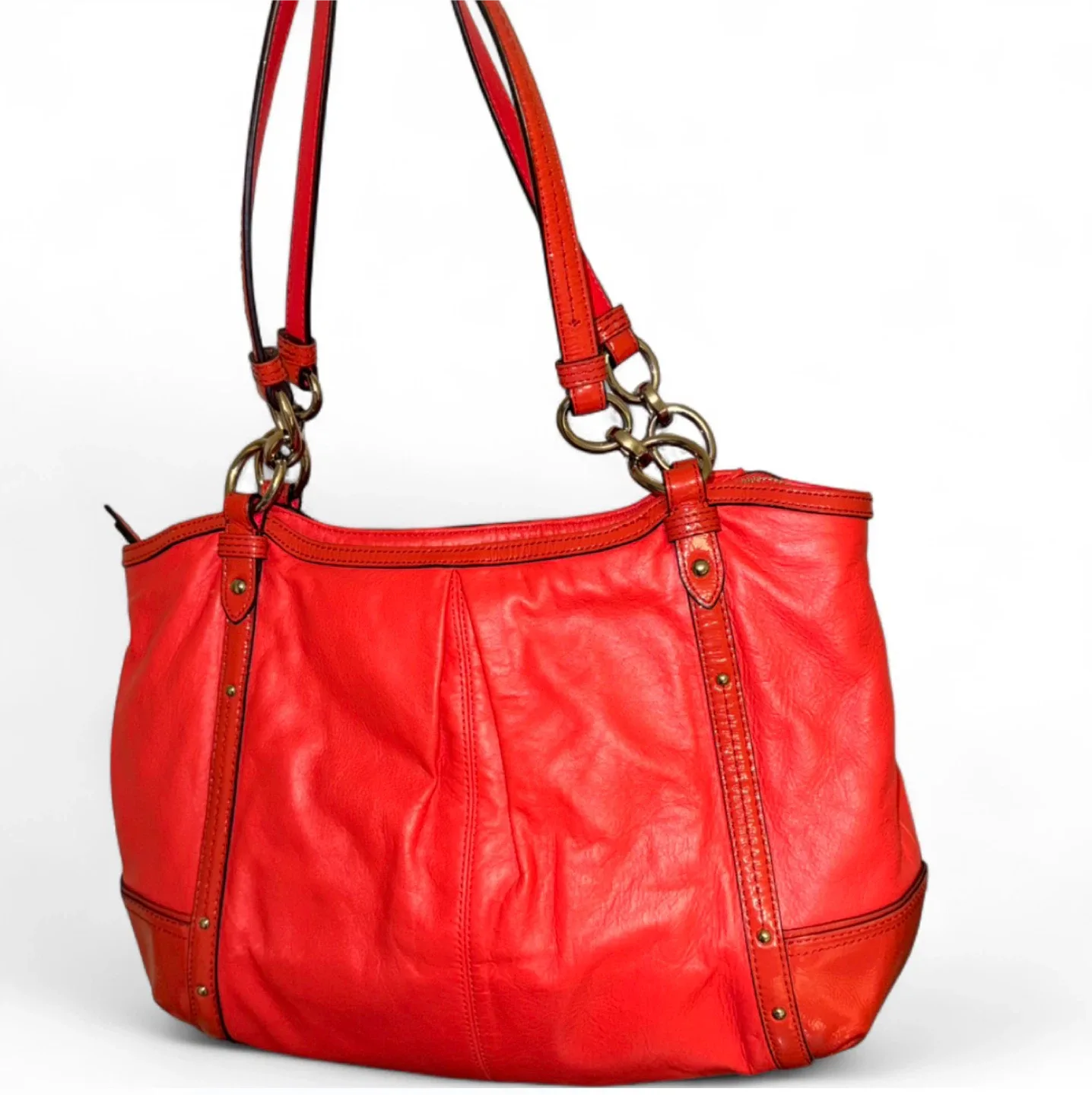 NWOT Vintage Coach Alexandra Red Leather Purse image indicator(10)