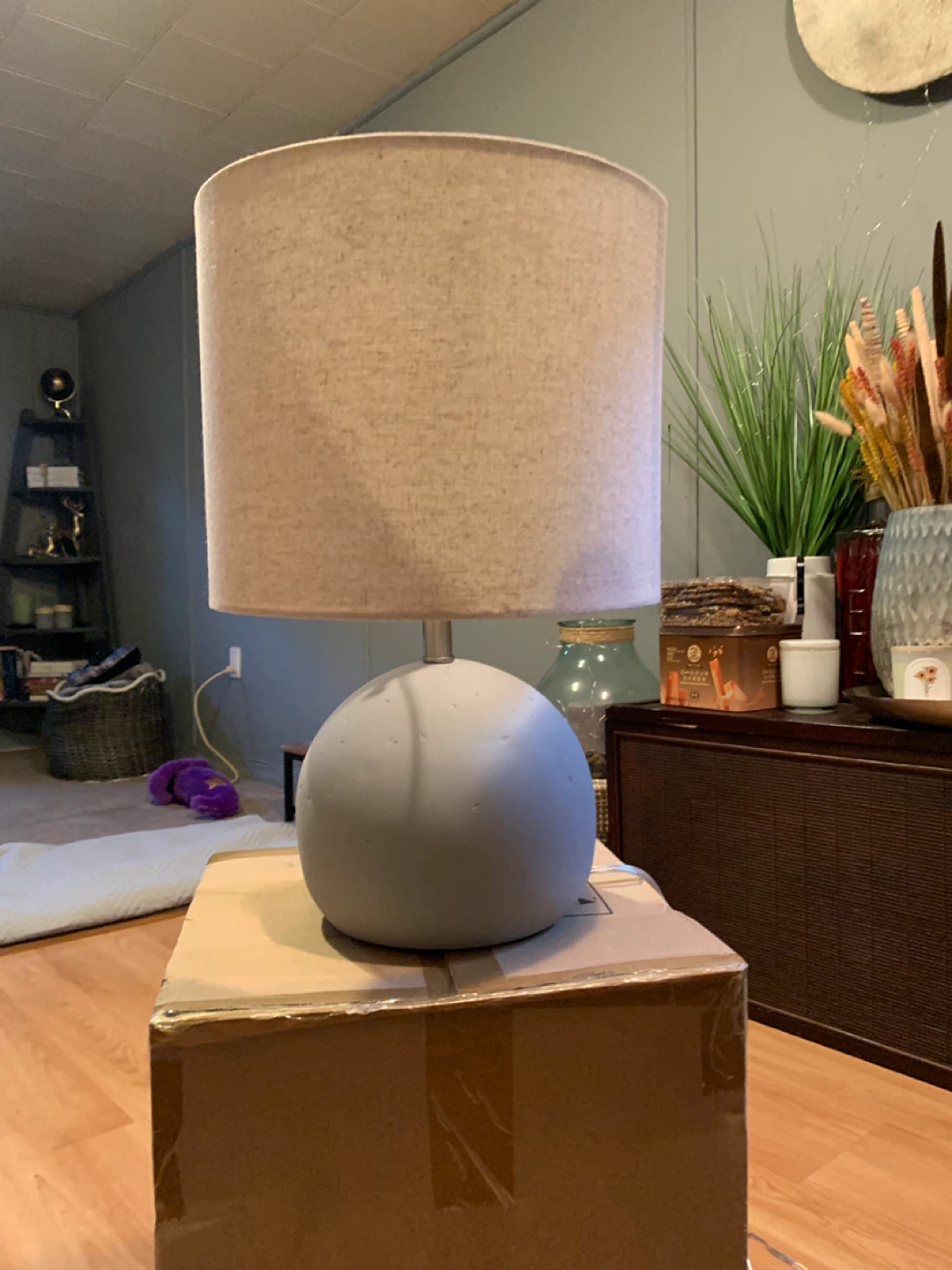 Stone & Beam Industrial Decor Round Concrete Table Desk Lamp - photo 5