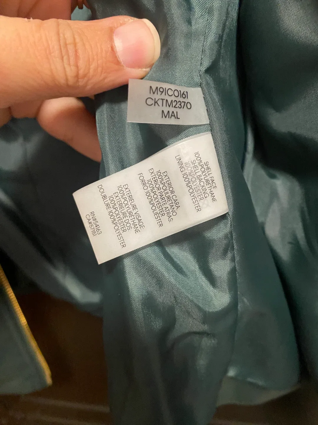 New (Unused) Calvin Klein Green Faux Leather Jacket - Size M image indicator(9)