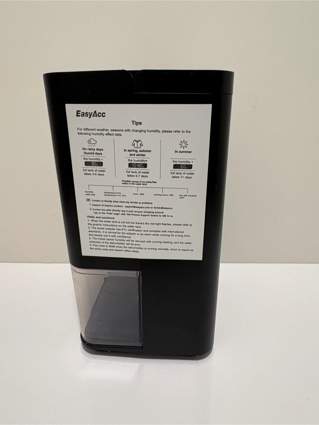 EasyAcc 1200ML Dehumidifier - Great Condition! - photo 2