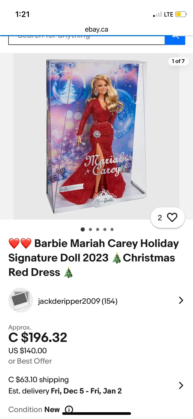 Barbie Mariah Carey Holiday Signature Doll 2023 - New image indicator(2)