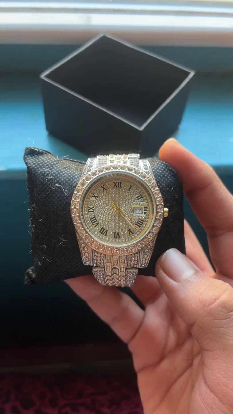 Fully Iced Luxury Roman Numeral Watch image indicator(2)