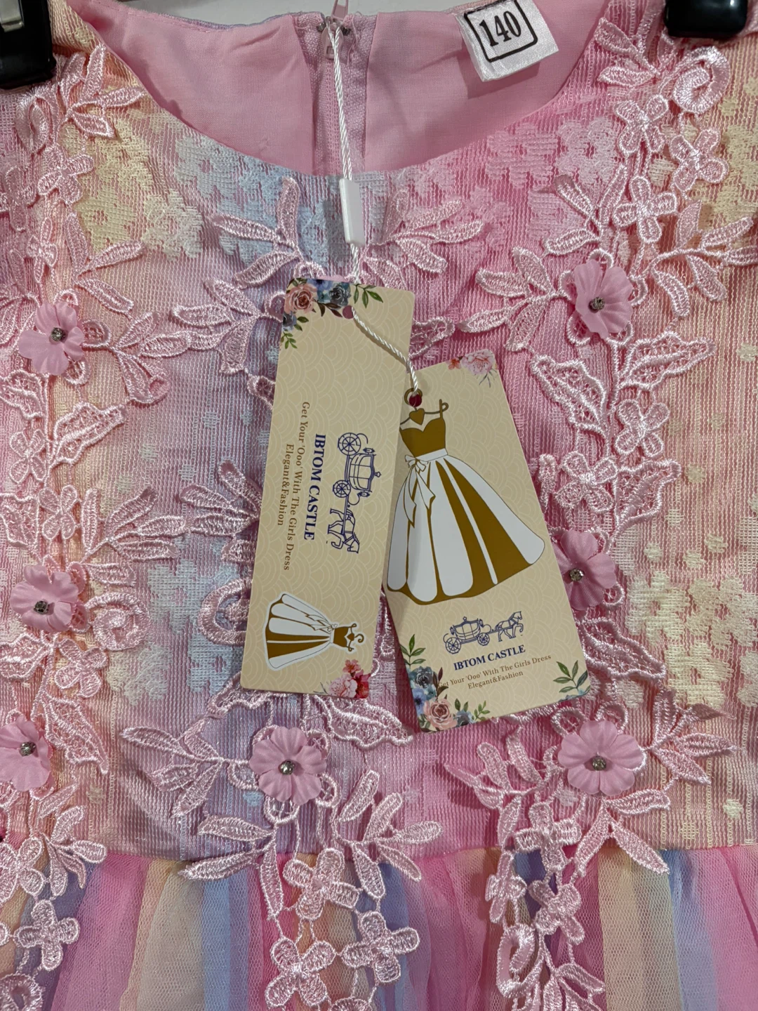 Ibtom Castle Girls Rainbow Unicorn Dress - Size 140 - photo 2