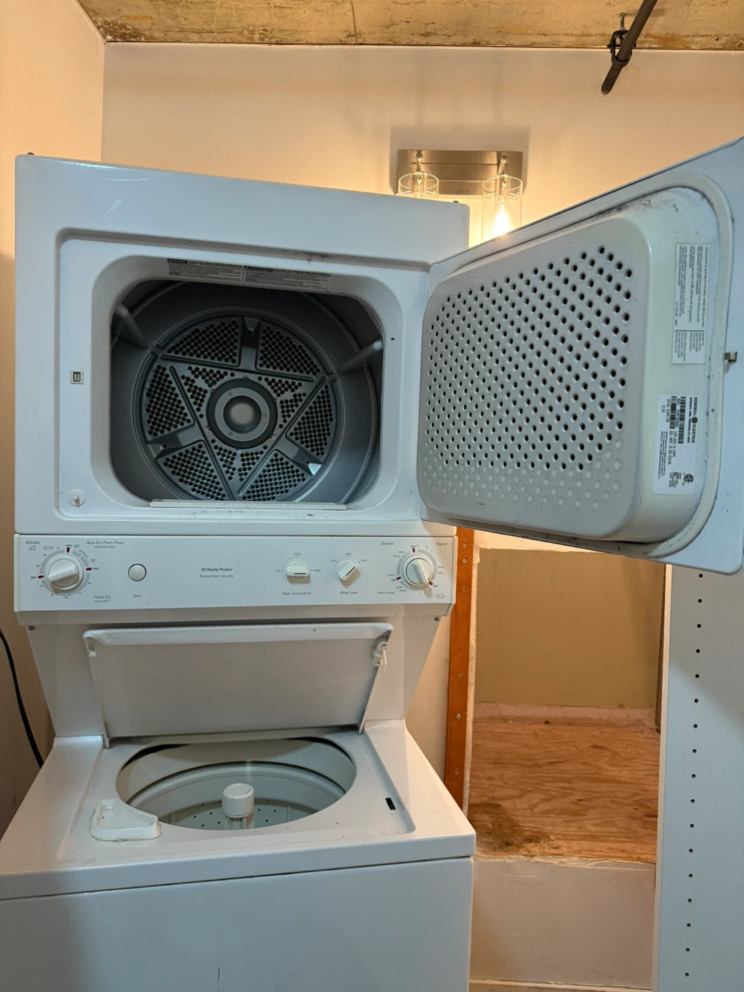 White Stacked Washer and Dryer - photo 3
