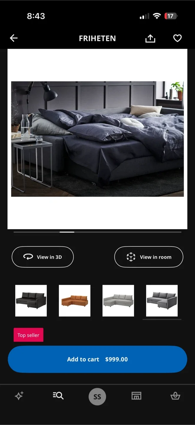 IKEA FRIHETEN Sleeper Sectional Sofa image indicator(2)