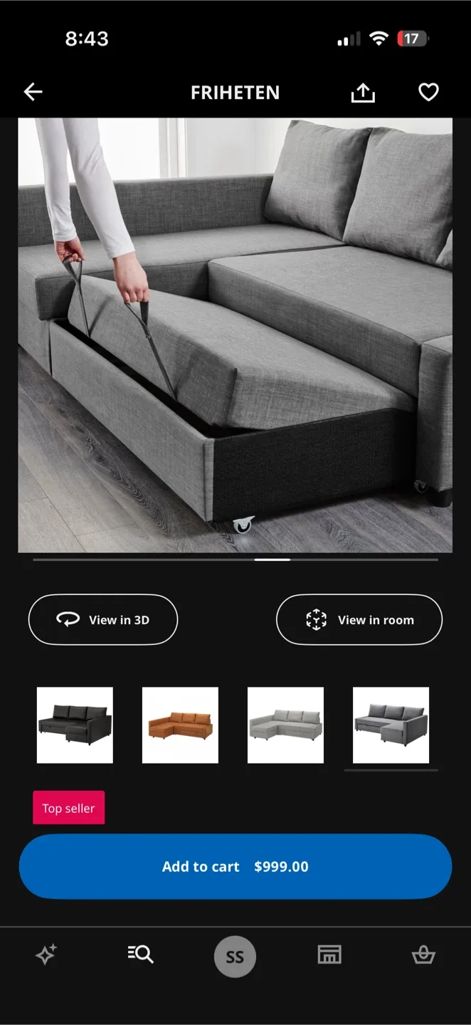IKEA FRIHETEN Sleeper Sectional Sofa image indicator(4)