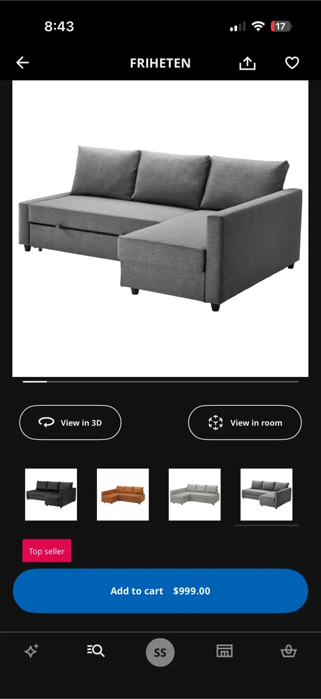 IKEA FRIHETEN Sleeper Sectional Sofa image indicator(5)